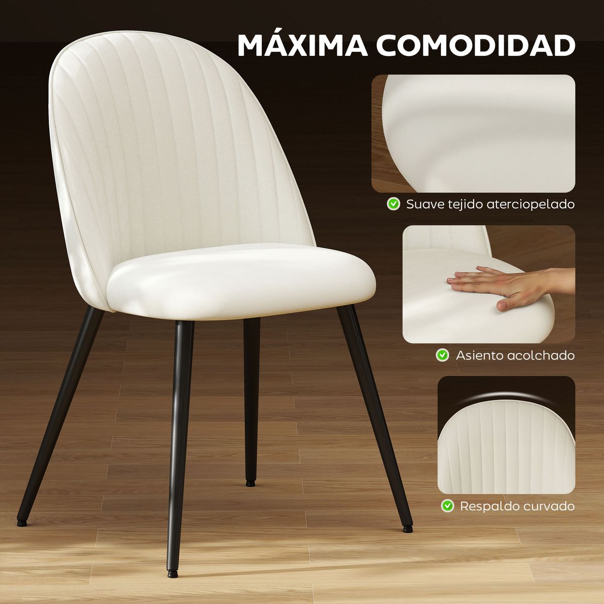 Pack-de-4-sillas-de-comedor-Macarena-Homcom-crema