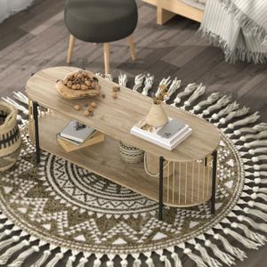 Mueble de TV Sumi Homcom con 2 estantes natural 41x124x43,5 cm