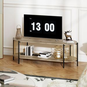 Mueble de TV Sumi Homcom con 2 estantes natural 41x124x43,5 cm