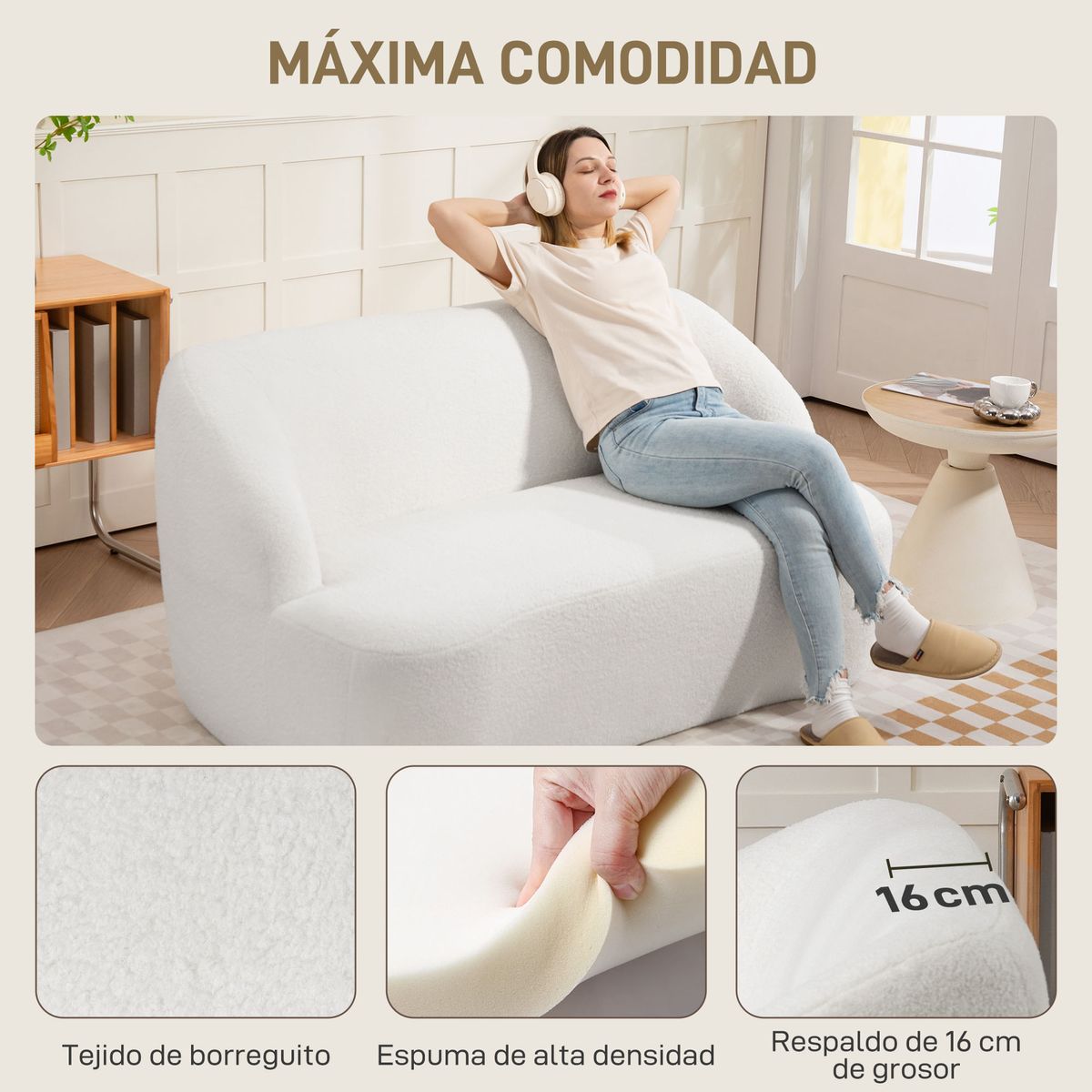 Sofa-Ami-Homcom-2-plazas-tapizado-borreguito-comodo