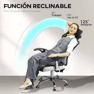 Silla de escritorio Ren Vinsetto altura regulable con reposacabezas 118x62x67 cm