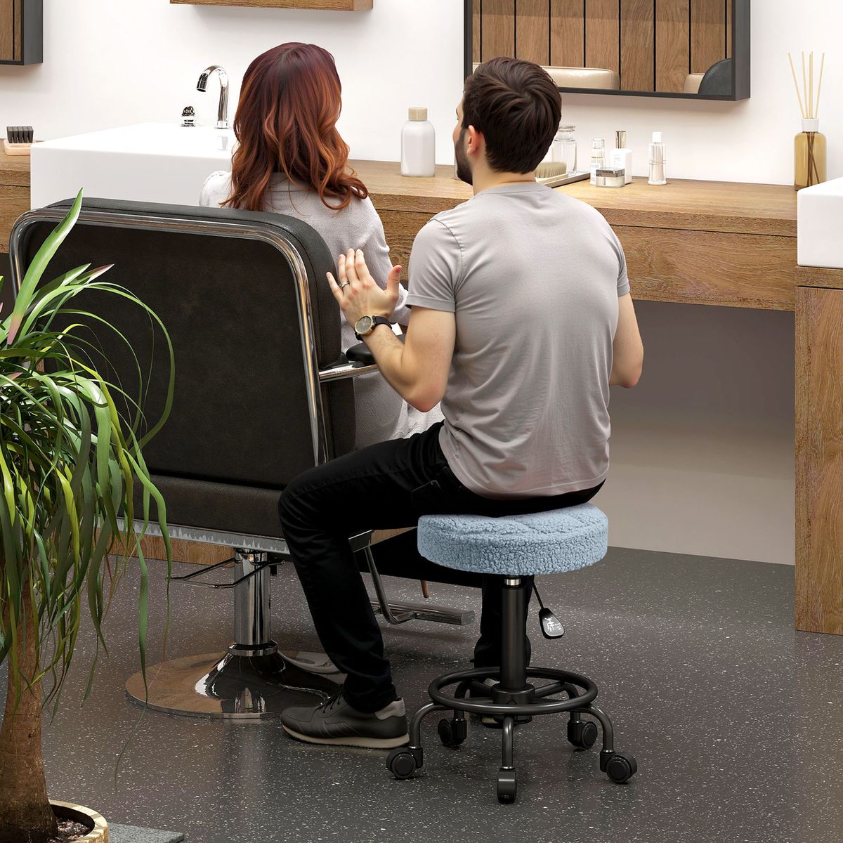 Taburete-Wall-Homcom-diseño-giratorio-practico