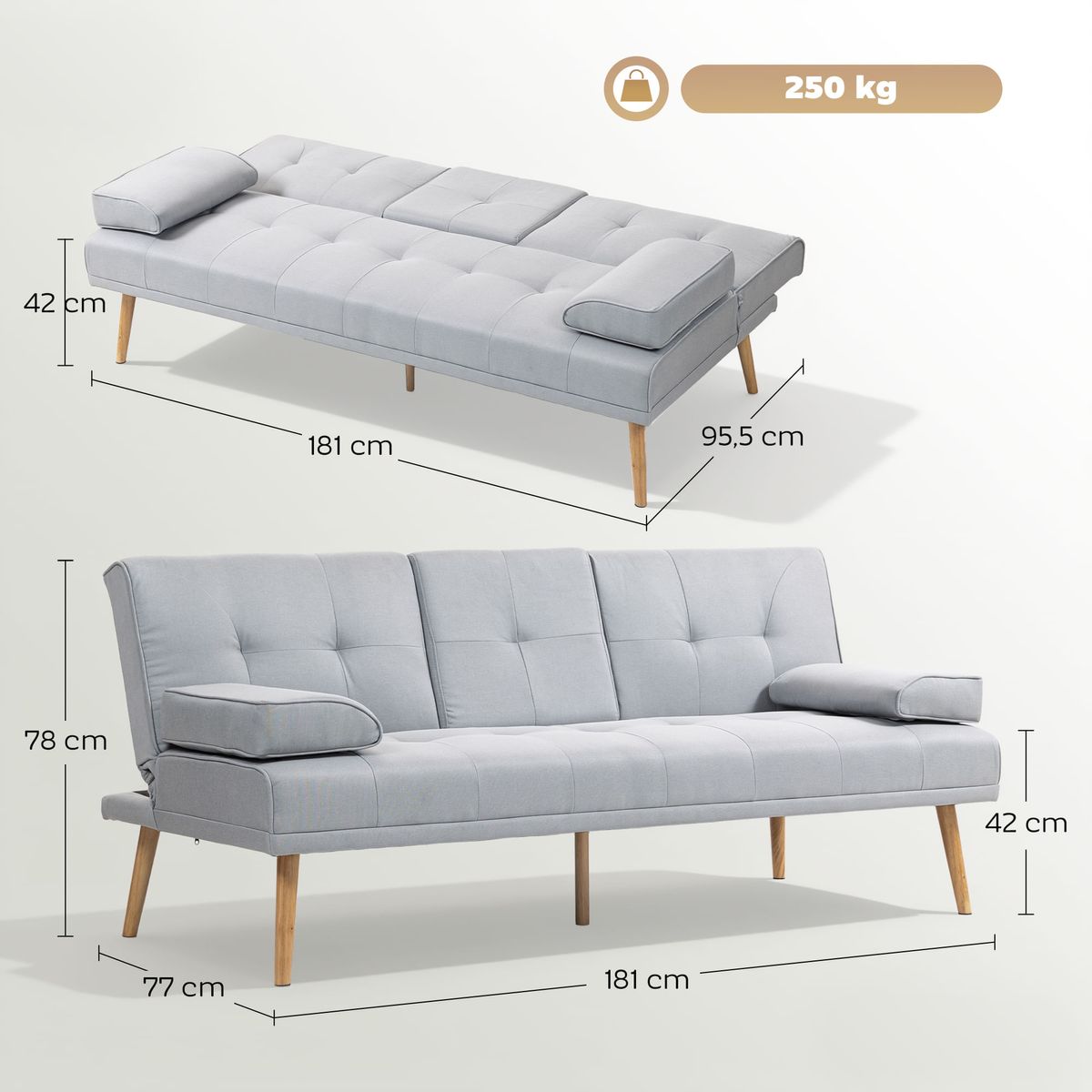 Sofa-cama-Cotton-Homcom-3-plazas-respaldo-ajustable-gris-claro-78x181x77-cm