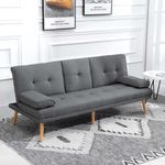 Sofa-cama-Cotton-Homcom-3-plazas-respaldo-ajustable-gris-oscuro-78x181x77-cm