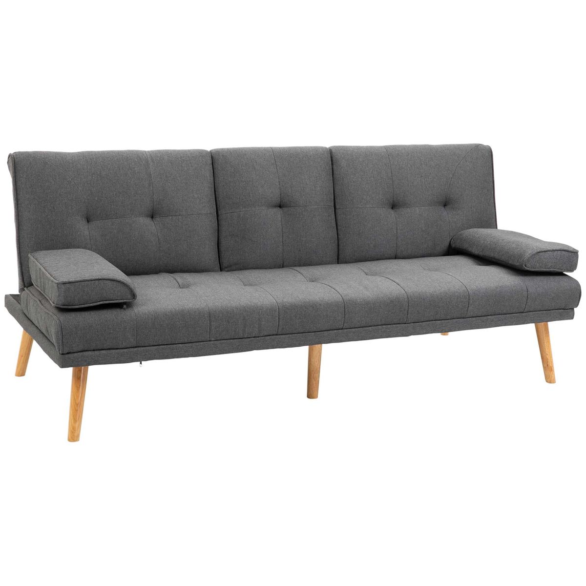 Sofa-cama-Cotton-Homcom-3-plazas-respaldo-ajustable-gris-oscuro-78x181x77-cm