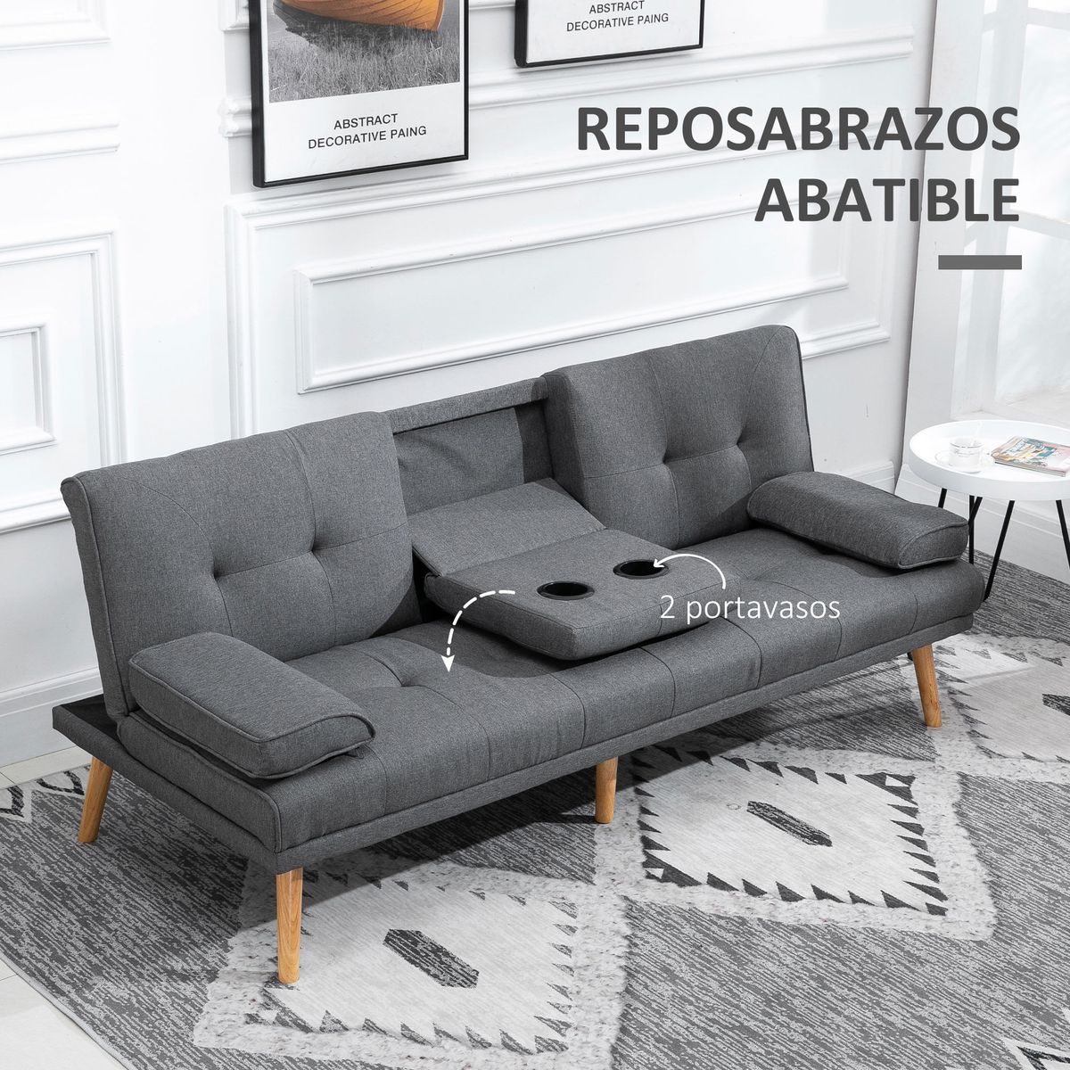Sofa-cama-Cotton-Homcom-3-plazas-respaldo-ajustable-gris-oscuro-78x181x77-cm