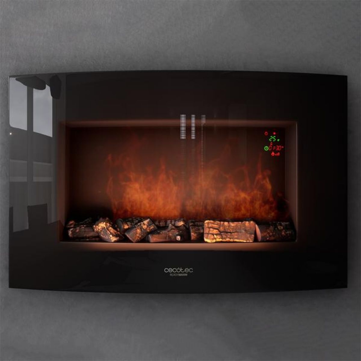 Chimenea-electrica-Cecotec-Ready-Warm-3510-Curved-Flames-2000W-mando-a-distancia-35’’-negro