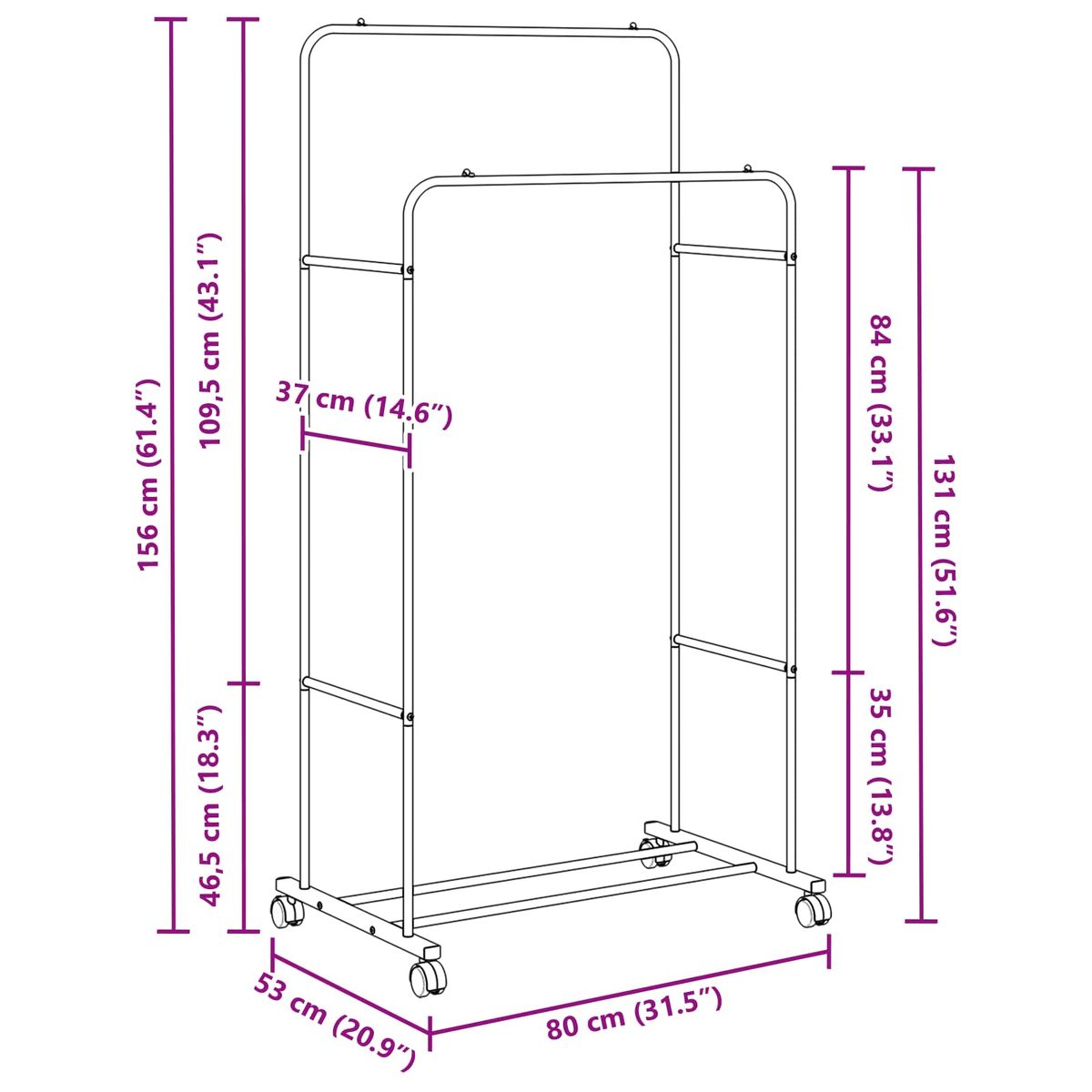Perchero-Marti-2-barras---1-estante-blanco156x80x53-cm-
