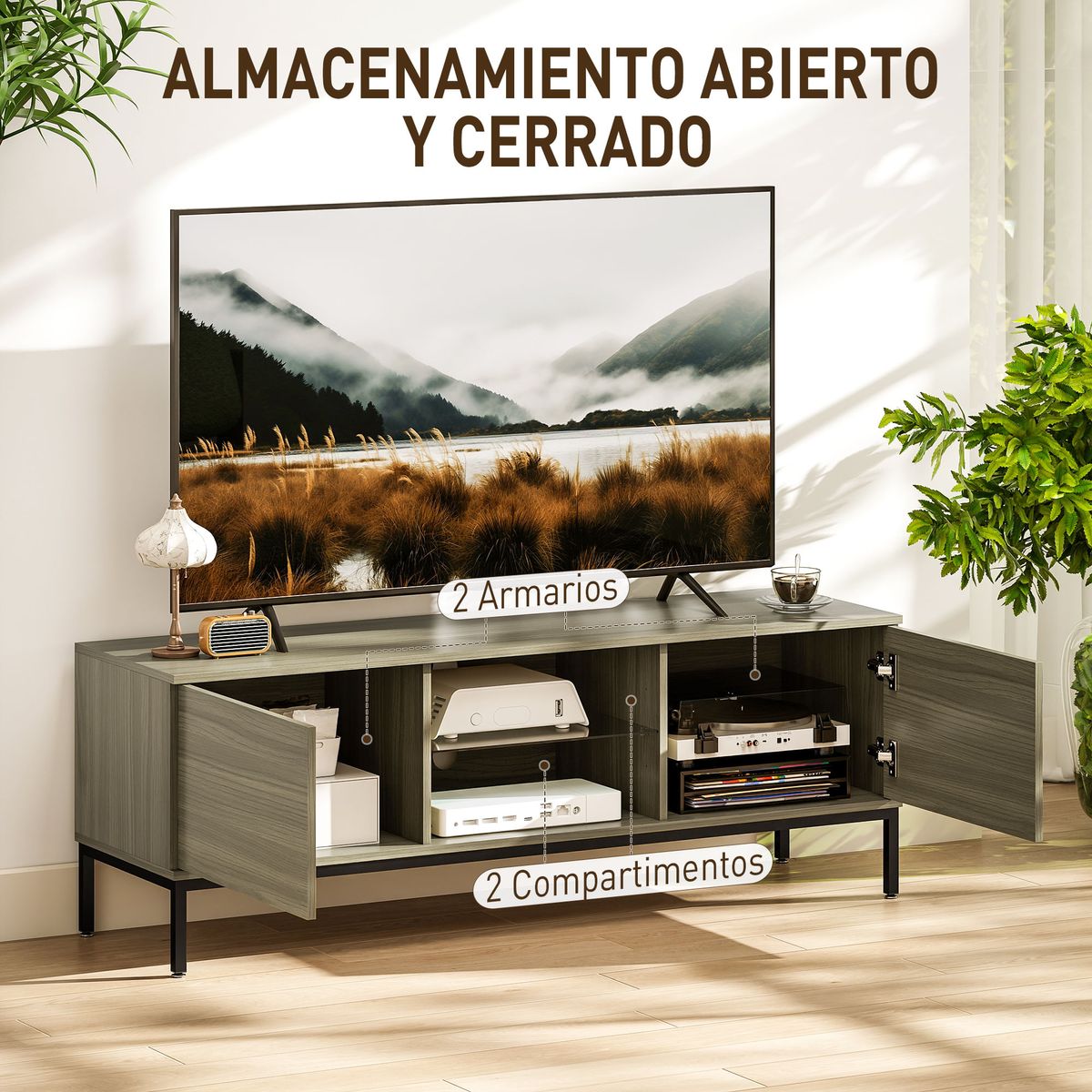 Mueble-de-TV-Ligna-Homcom-apertura-tipo-push
