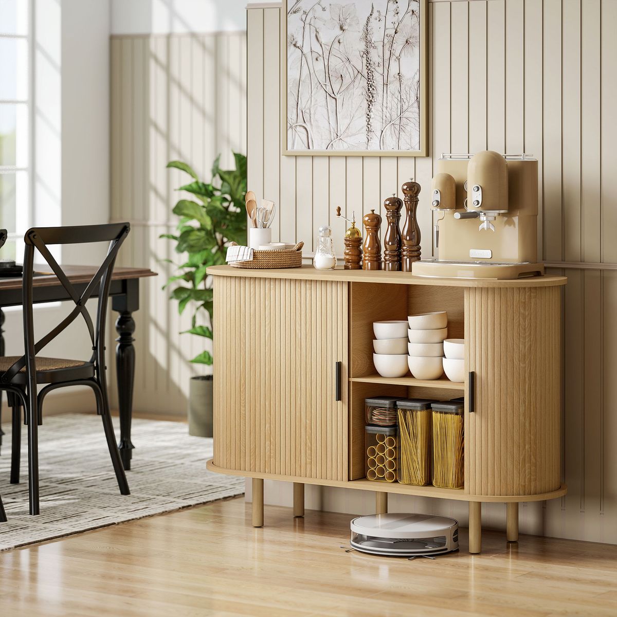 Aparador-Bambora-Homcom-detalle-interior