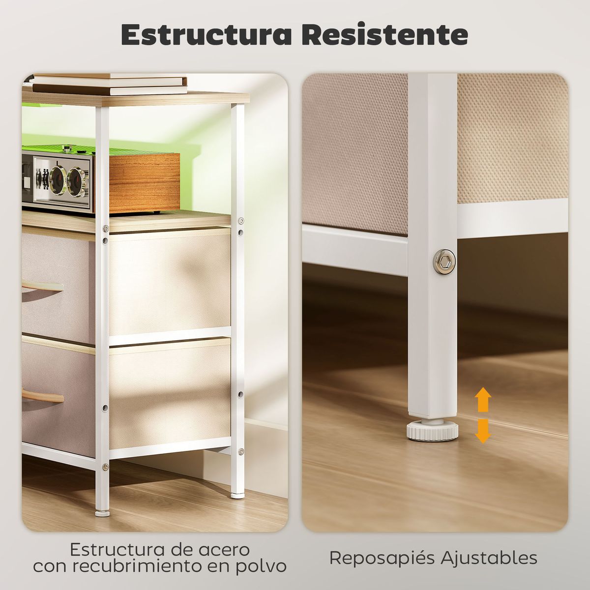 Mueble-de-TV-Olvian-Homcom-4-cajones-con-luz-LED-y-puertos-USB-beige-blanco-675x120x30-cm