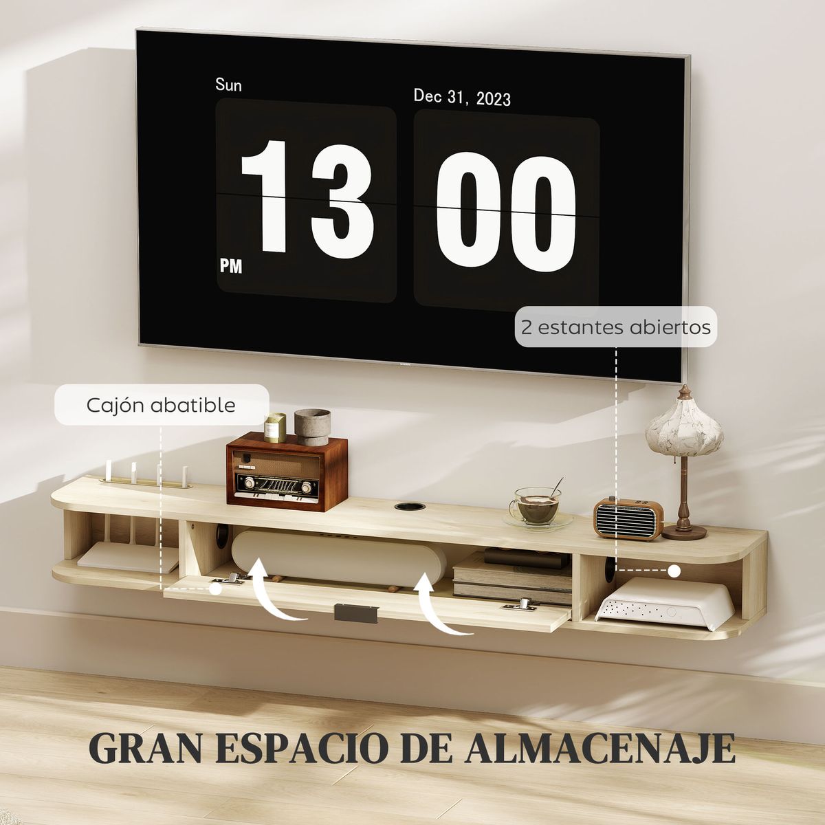 Mueble-de-TV-Florenza-Homcom-con-puerta-2-compartimentos-natural-16x140x24-cm