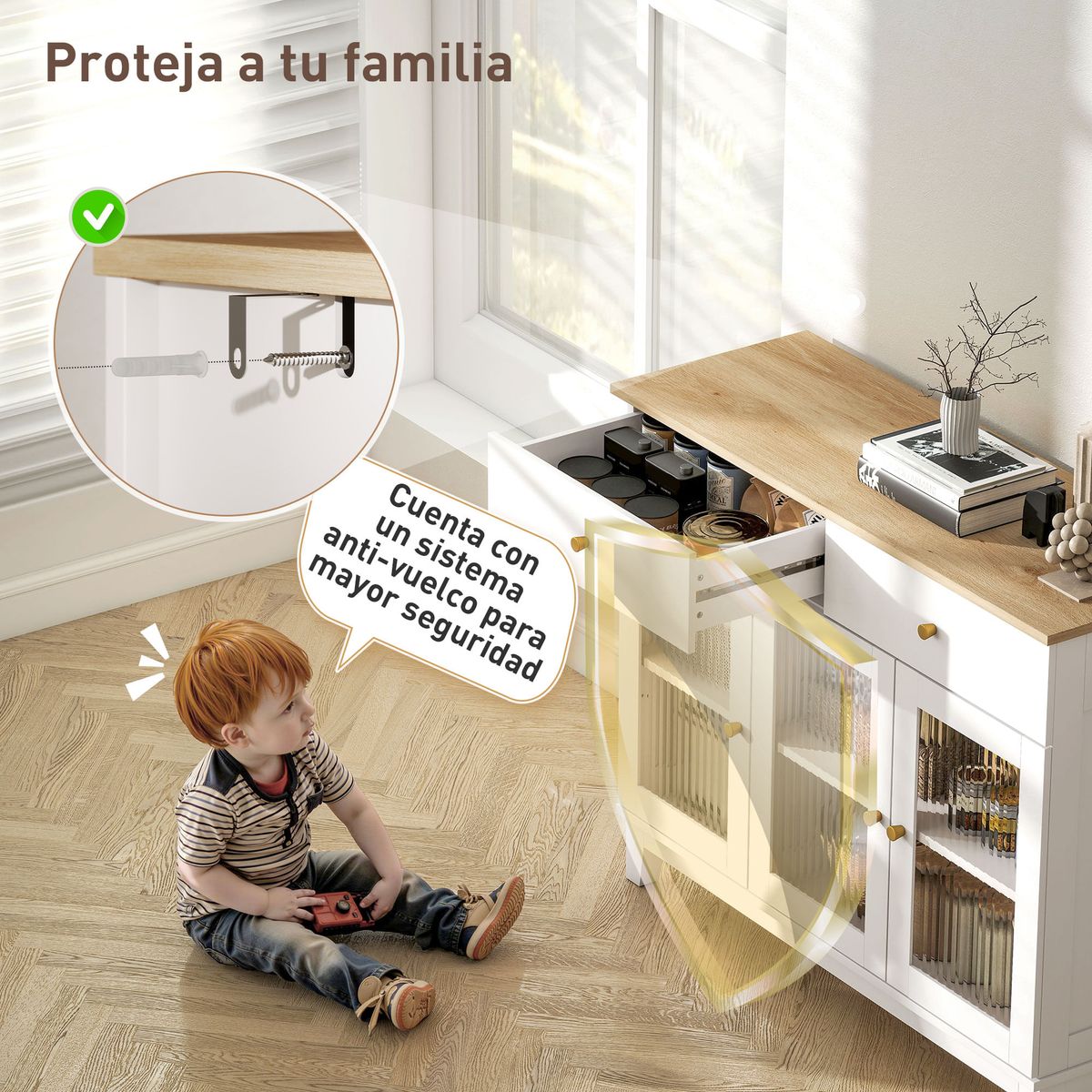 Aparador-Cirell-Homcom-3-puertas-con-2-cajones-blanco-natural-803x100x35-cm