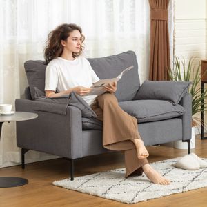 Sofá Virelli Homcom 2 plazas reposabrazos acolchado 84x130x77 cm