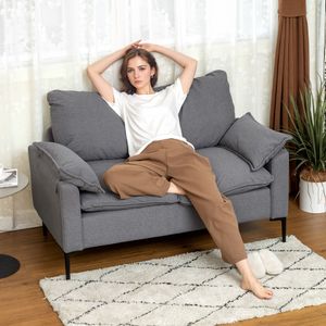 Sofá Virelli Homcom 2 plazas reposabrazos acolchado 84x130x77 cm