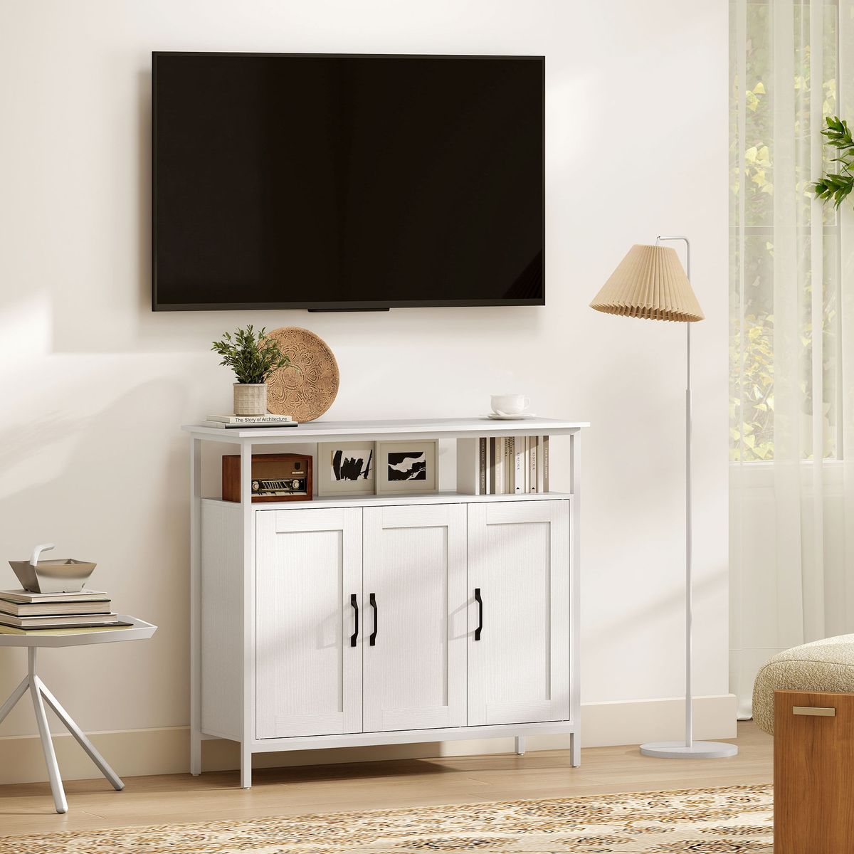 Aparador-Polaris-Homcom-3-puertas-lateral