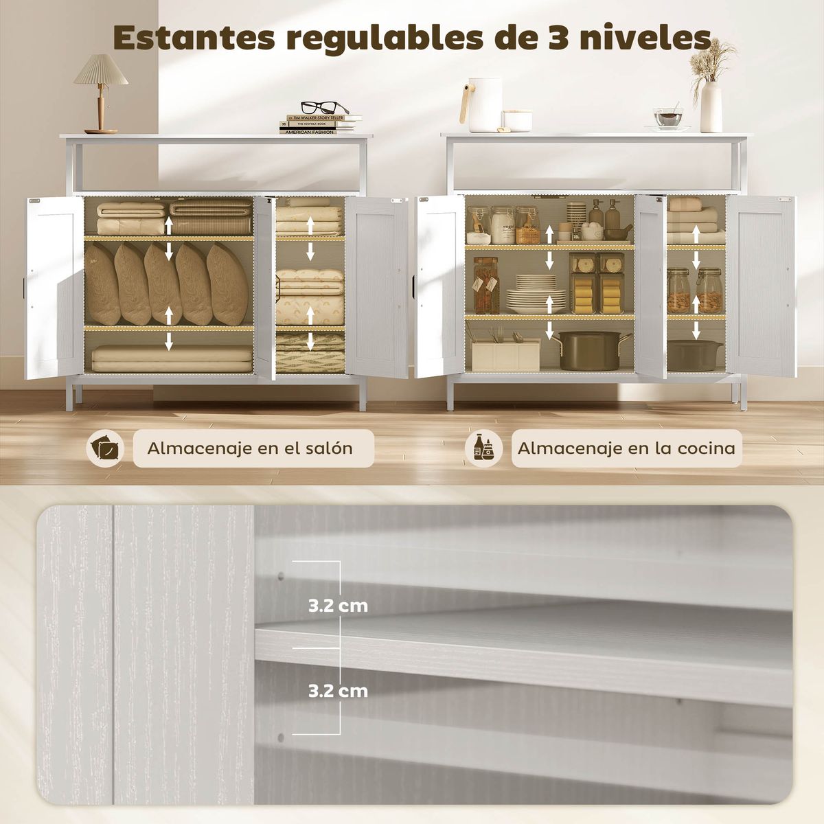 Aparador-Polaris-Homcom-3-puertas-