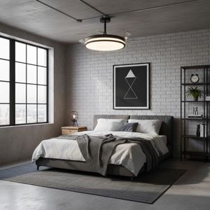 Ventilador de techo Dune Eco Shakespeare 72W 4 aspas retráctiles negro Ø108 cm