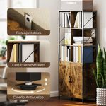 Estanteria-Kivo-Homcom-6-compartimentos-con-armario-marron-172x75x34-cm