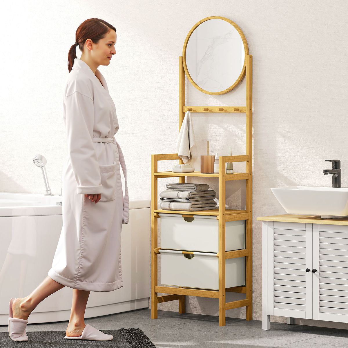 Estanteria-Tessy-Homcom-ambientada-baño