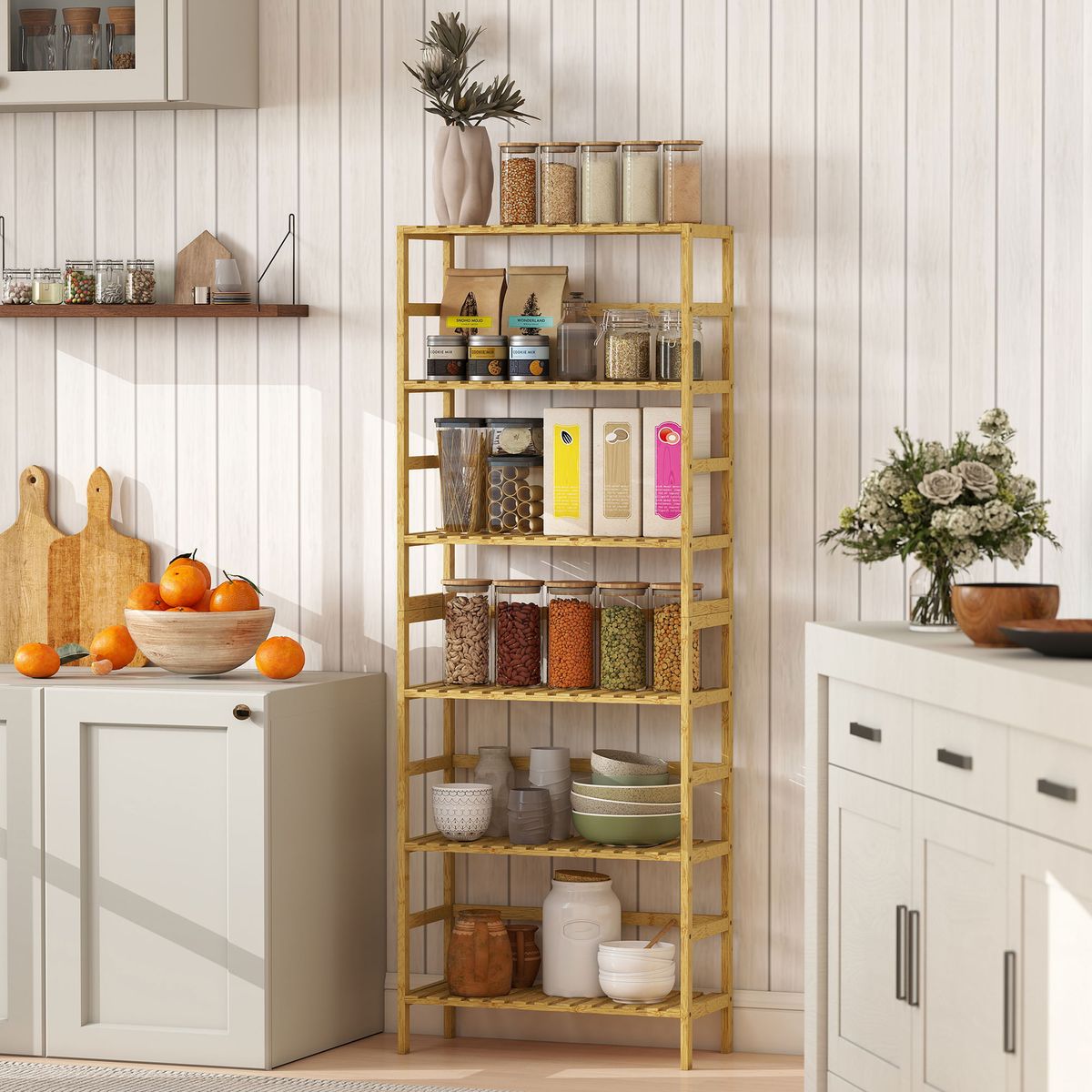 Estanteria-Nara-Homcom-6-niveles-ambientada-cocina