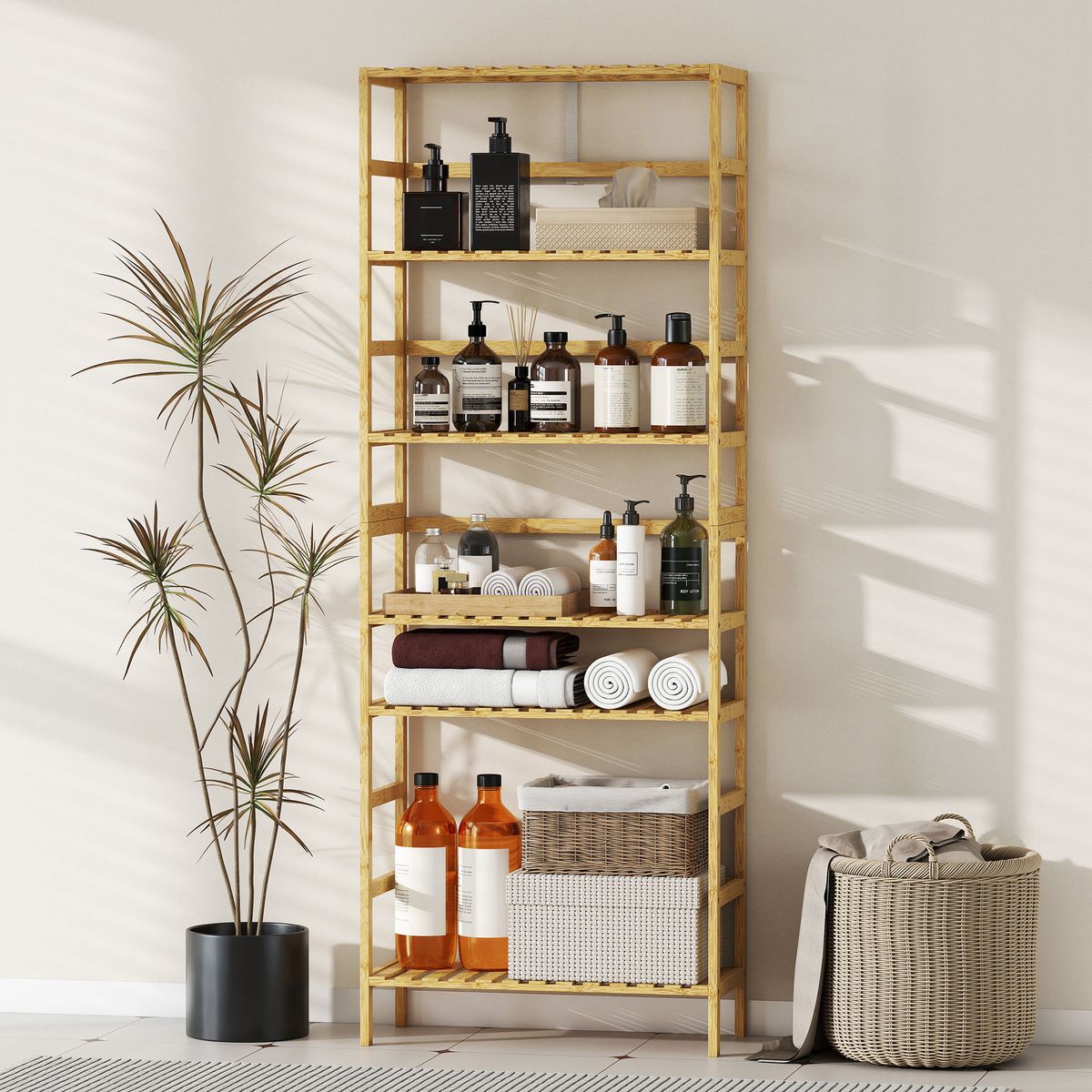 Estanteria-Nara-Homcom-6-niveles-ambientada