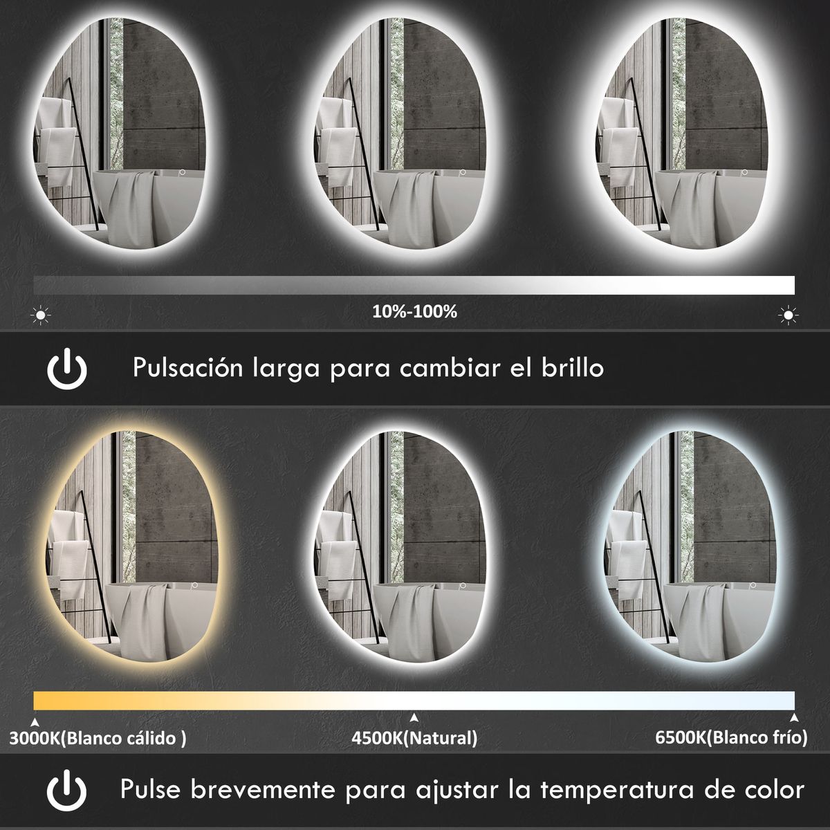 Espejo-de-baño-Fyx-Homcom-con-luz-3-colores