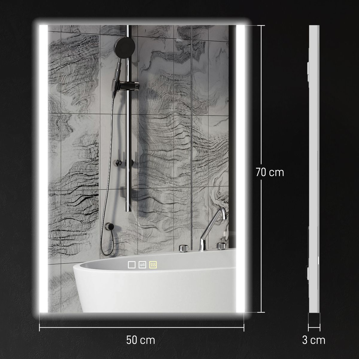 Espejo-de-baño-Mira-Homcom-luz-LED-3-temperaturas-vidrio-templado-50x70x3-cm