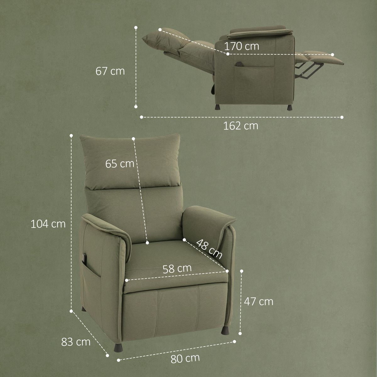 Sillon-Rui-Homcom-reclinable-medidas