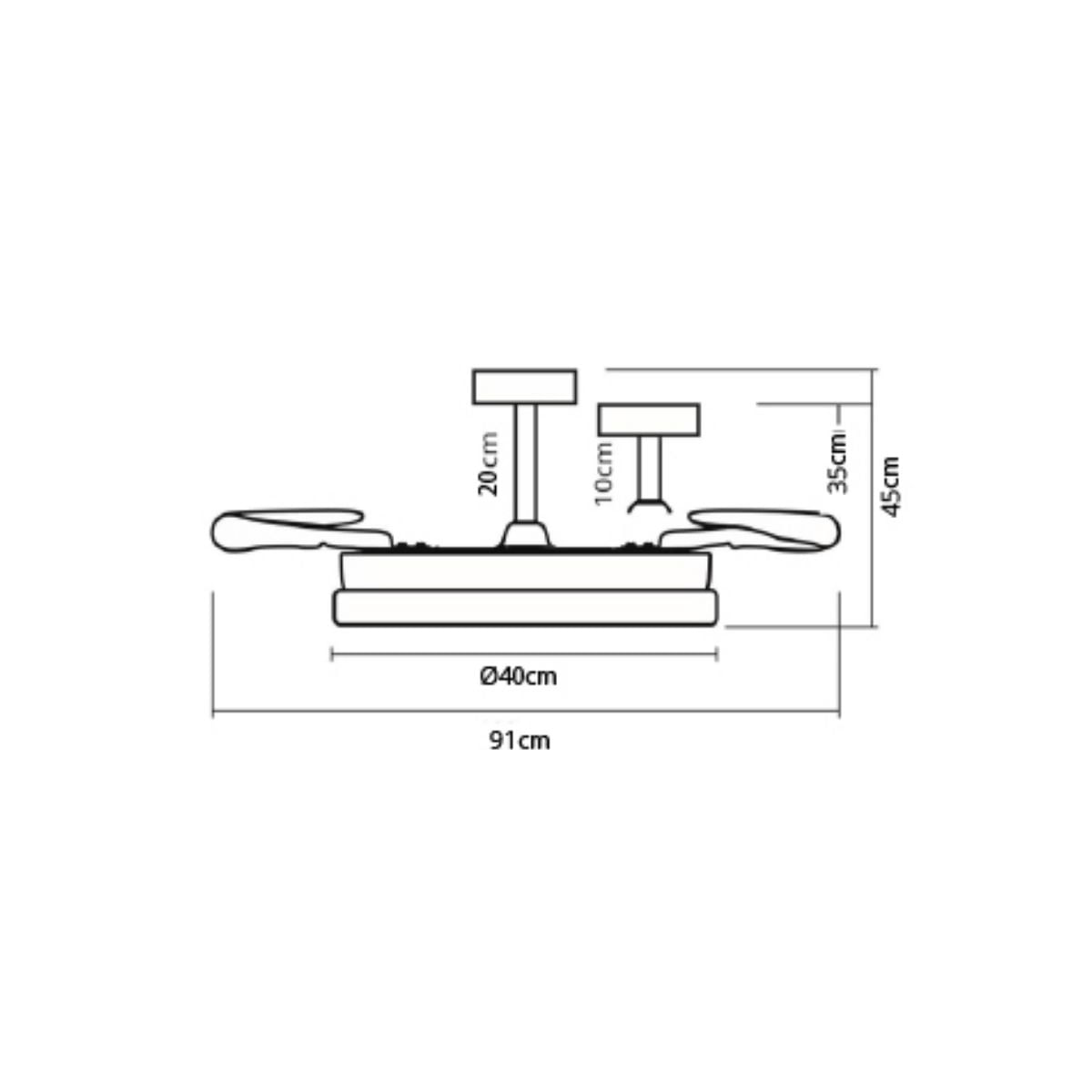 Ventilador-de-techo-infantil-Delfin-Mini-medidas