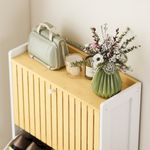 Zapatero-Six-Homcom-2-puertas-abatibles-natural-blanco-825x60x24-cm