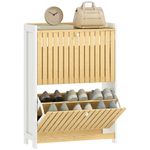 Zapatero-Six-Homcom-2-puertas-abatibles-natural-blanco-825x60x24-cm