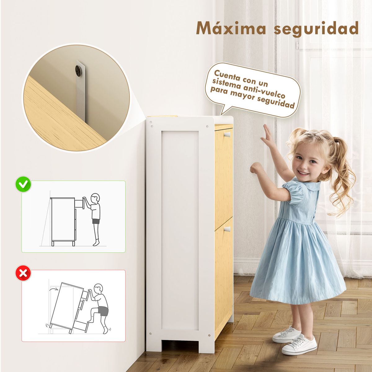 Zapatero-Six-Homcom-2-puertas-abatibles-natural-blanco-825x60x24-cm