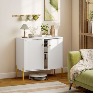 Aparador Lyx Homcom 2 puertas blanco 76x80x39,1 cm