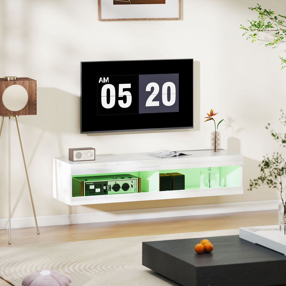 Mueble-de-TV-Tim-Homcom-2-compartimentos-color-led