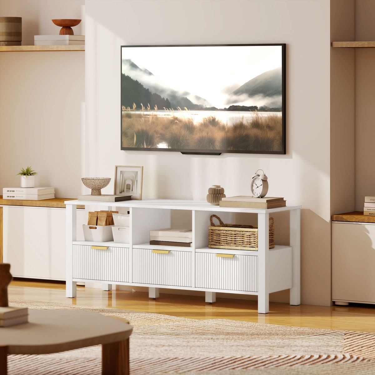 Mueble-de-TV-Kibha-Homcom-ambientada-lateral