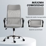 Silla-de-oficina-Rex-Homcom-con-respaldo-alto-5-ruedas-gris-claro-109-119x50x64-cm