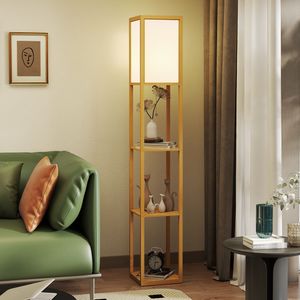 Lámpara de pie Tahi Homcom 40W 3 estantes 160x26 cm