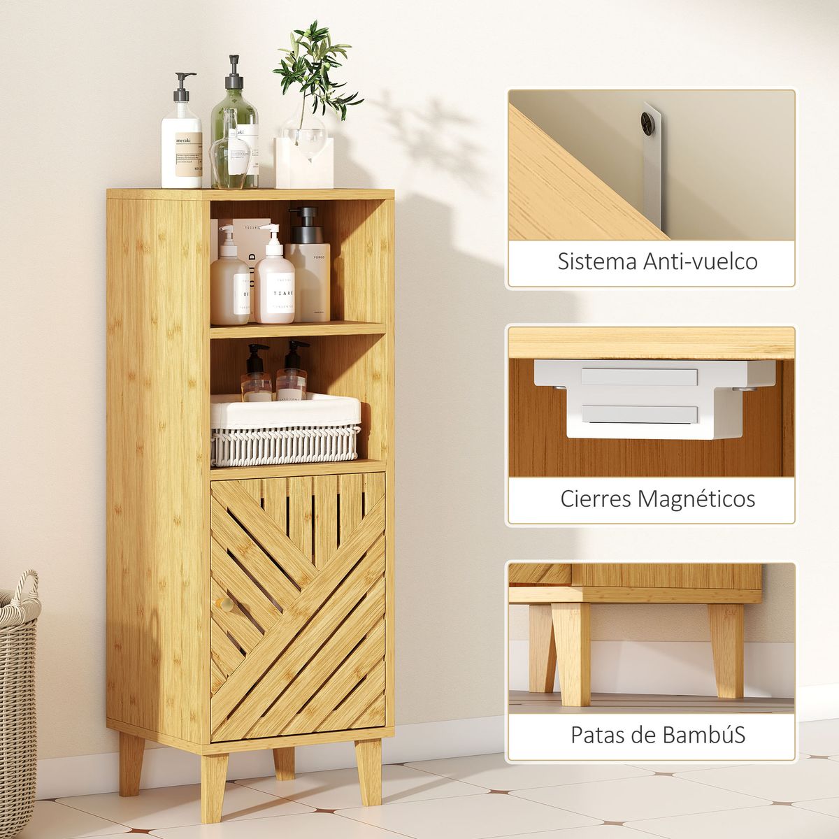 Armario-de-baño-Indico-Homcom-detalles