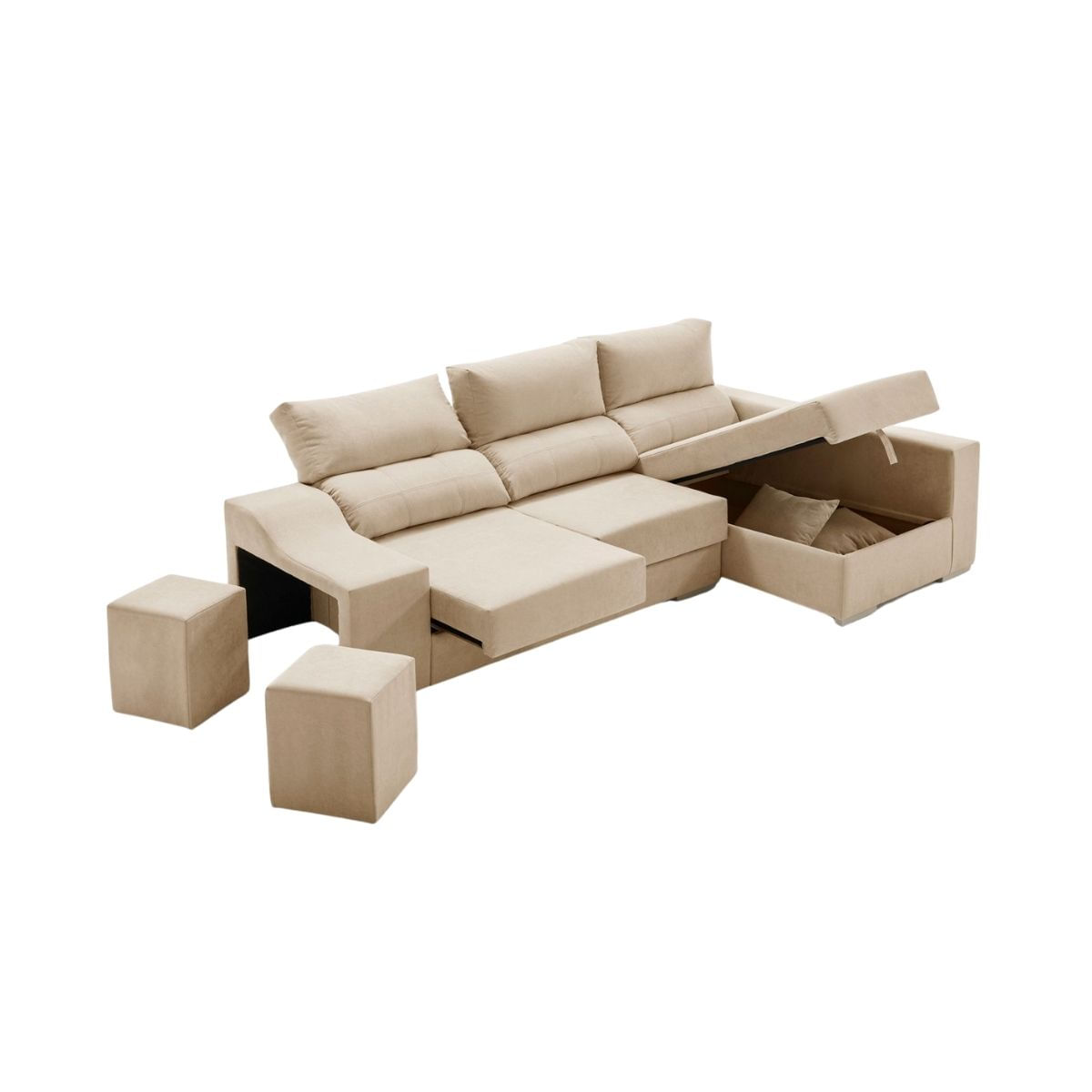 Sofa-chaiselongue-derecha-Amatista-con-2-pufs