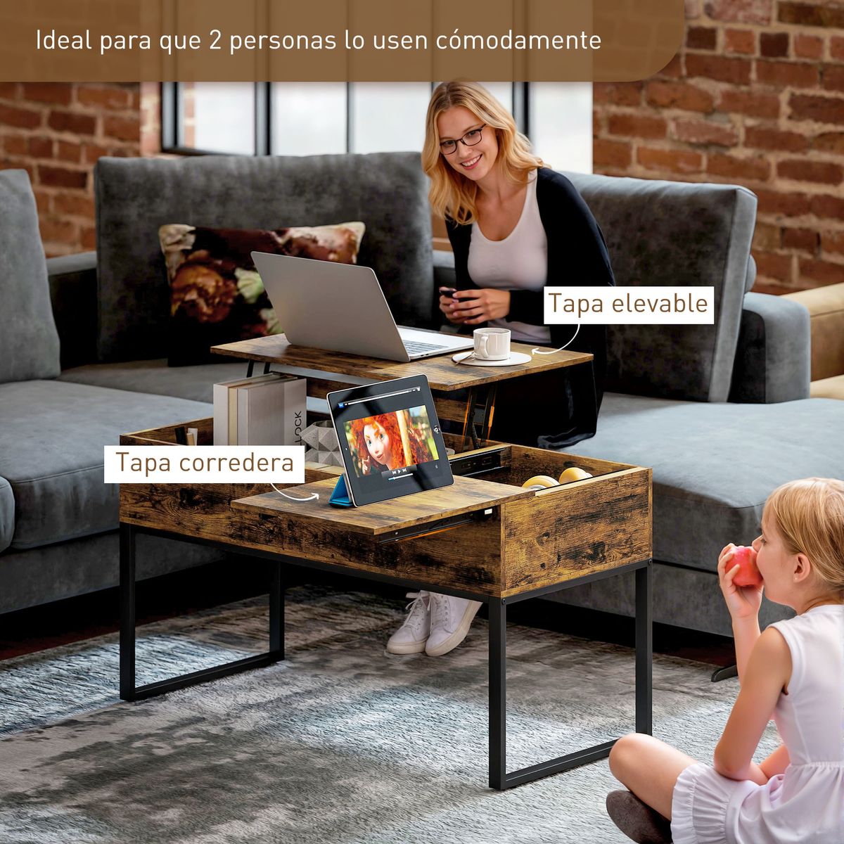 Mesa-de-centro-elevable-Nerja-Homcom-deslizante-marron-54x100x45-cm-