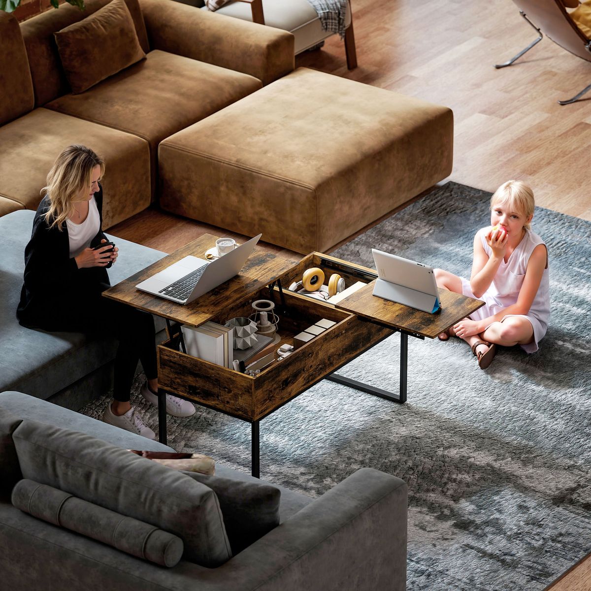 Mesa-de-centro-elevable-Nerja-Homcom-deslizante-marron-54x100x45-cm-