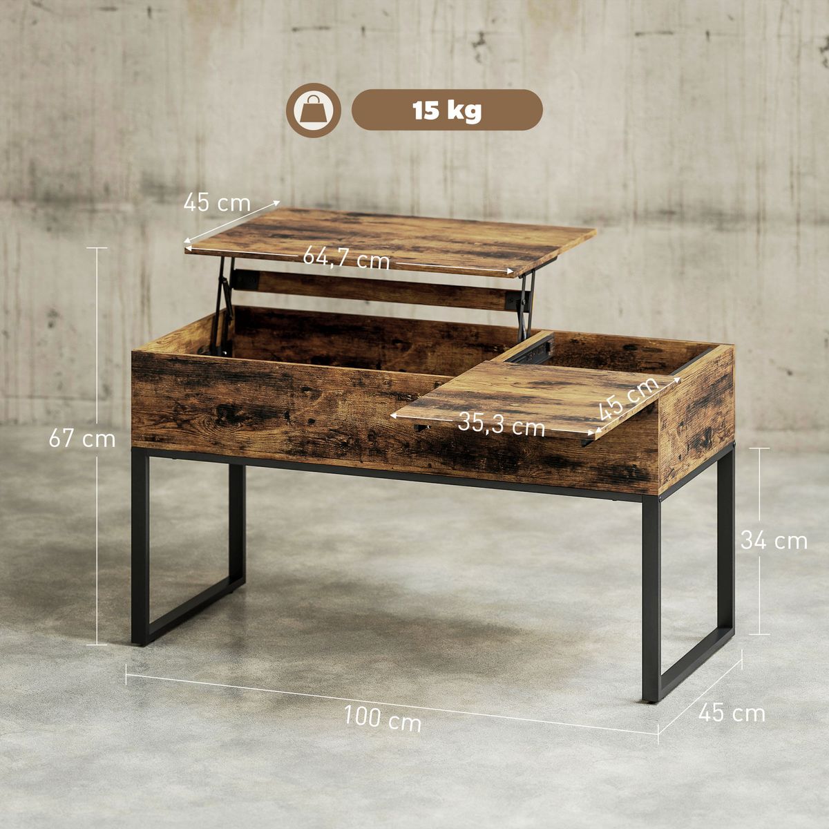 Mesa-de-centro-elevable-Nerja-Homcom-deslizante-marron-54x100x45-cm-