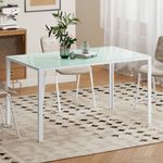 Mesa-de-comedor-Krystell-Homcom-diseño-fijo-blanco-75x140x80-cm-