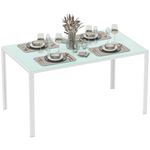 Mesa-de-comedor-Krystell-Homcom-diseño-fijo-blanco-75x140x80-cm-