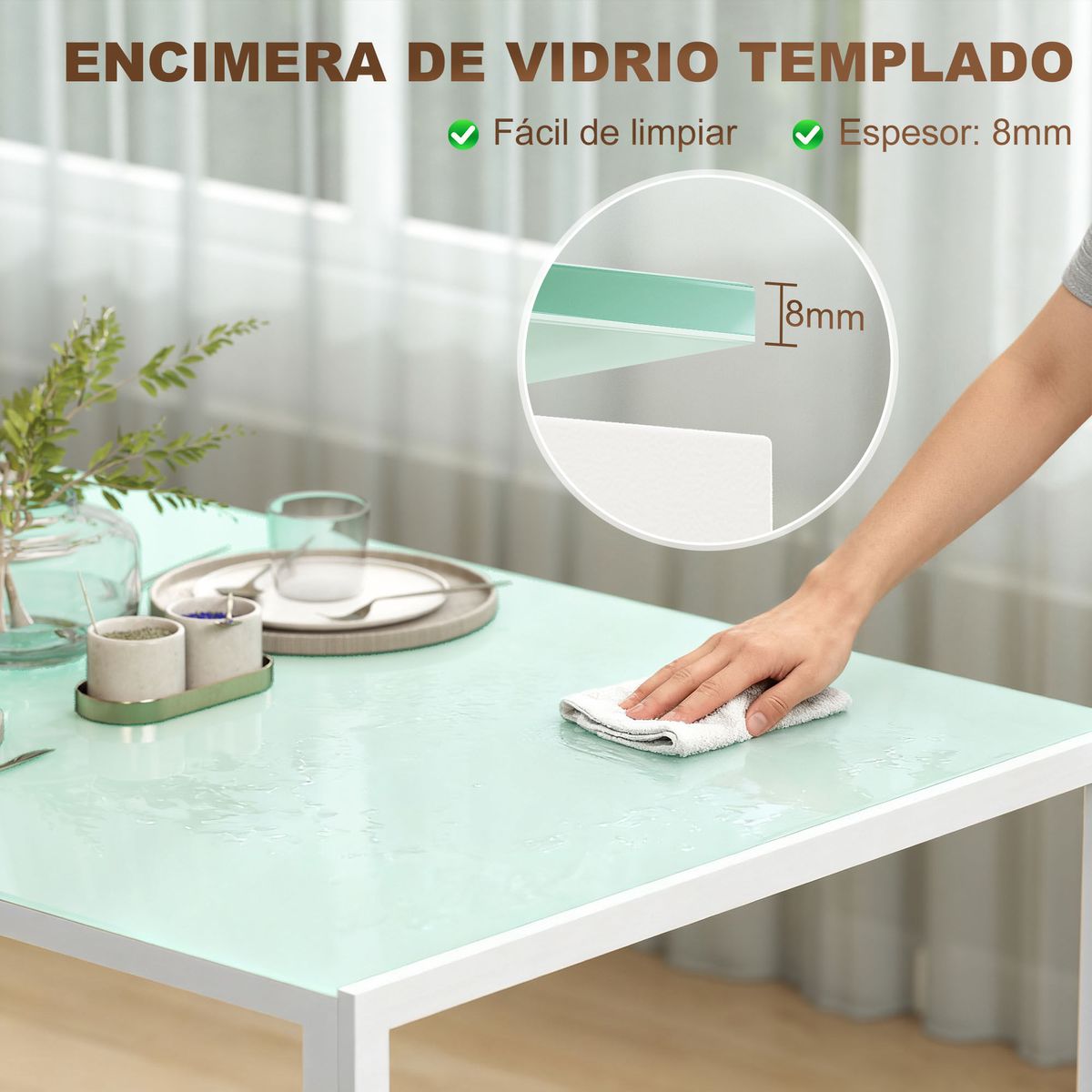 Mesa-de-comedor-Krystell-Homcom-diseño-fijo-blanco-75x140x80-cm-