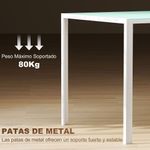 Mesa-de-comedor-Krystell-Homcom-diseño-fijo-blanco-75x140x80-cm-