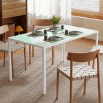 Mesa-de-comedor-Krystell-Homcom-diseño-fijo-blanco-75x140x80-cm-