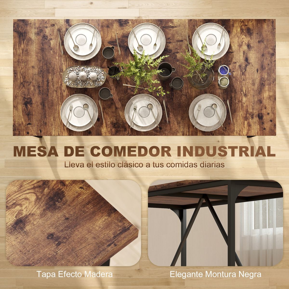 Mesa-de-comedor-Adriana-Homcom-diseño-fijo-marron-755x180x80-cm