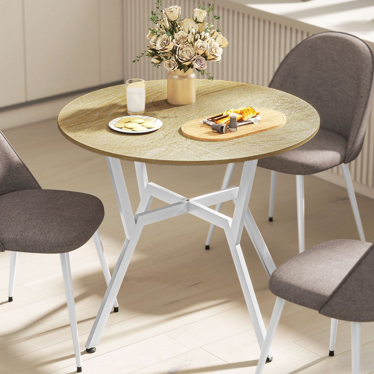 Mesa-de-comedor-Leonor-diseño-redondo-blanco-natural-Ø90x76-cm-